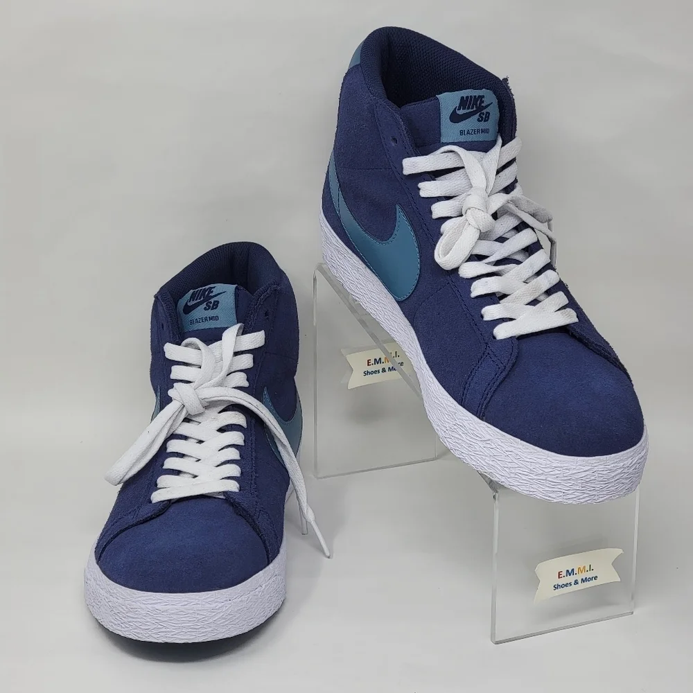 Nike Blue and Teal High-Top Sneakers - Size 14